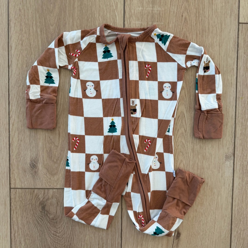 Little Sleepies Holiday Checks Zippy, 3-6m